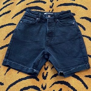 We the Free Cuffed Hem Black Denim Shorts. Size 24